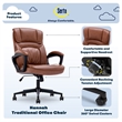 Serta Hannah Office Chair Ergonomic Lumbar Support Bonded Leather Cognac