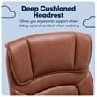 Serta Hannah Office Chair Ergonomic Lumbar Support Bonded Leather Cognac