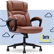 Serta Hannah Office Chair Ergonomic Lumbar Support Bonded Leather Cognac