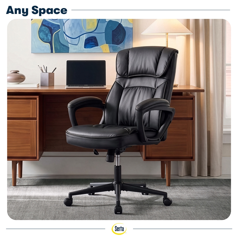 Serta Hannah Office Chair Black Bonded Leather