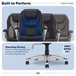 Serta Amplify Executive Office Chair Faux Leather and Mesh Blue