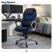Serta Amplify Executive Office Chair Faux Leather and Mesh Blue