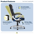 Serta Amplify Executive Office Chair Faux Leather and Mesh Blue