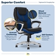 Serta Amplify Executive Office Chair Faux Leather and Mesh Blue