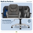 Serta Amplify Executive Office Chair Faux Leather and Mesh Duo Gray