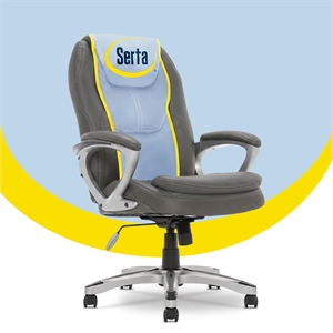 Serta Amplify Executive Office Chair Faux Leather and Mesh Duo Gray