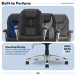 Serta Amplify Executive Office Chair Faux Leather and Mesh Black