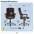 Serta Garret Executive Office Chair Brown Bonded Leather