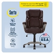Serta Garret Executive Office Chair Brown Bonded Leather