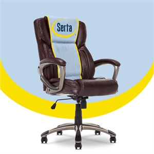 Serta Garret Executive Office Chair Brown Bonded Leather