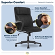 Serta Hannah Microfiber Office Chair with Headrest Pillow Charcoal Gray
