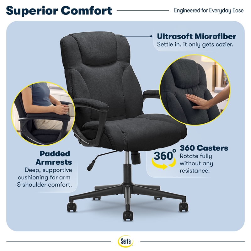 Serta Connor Office Chair Black Microfiber