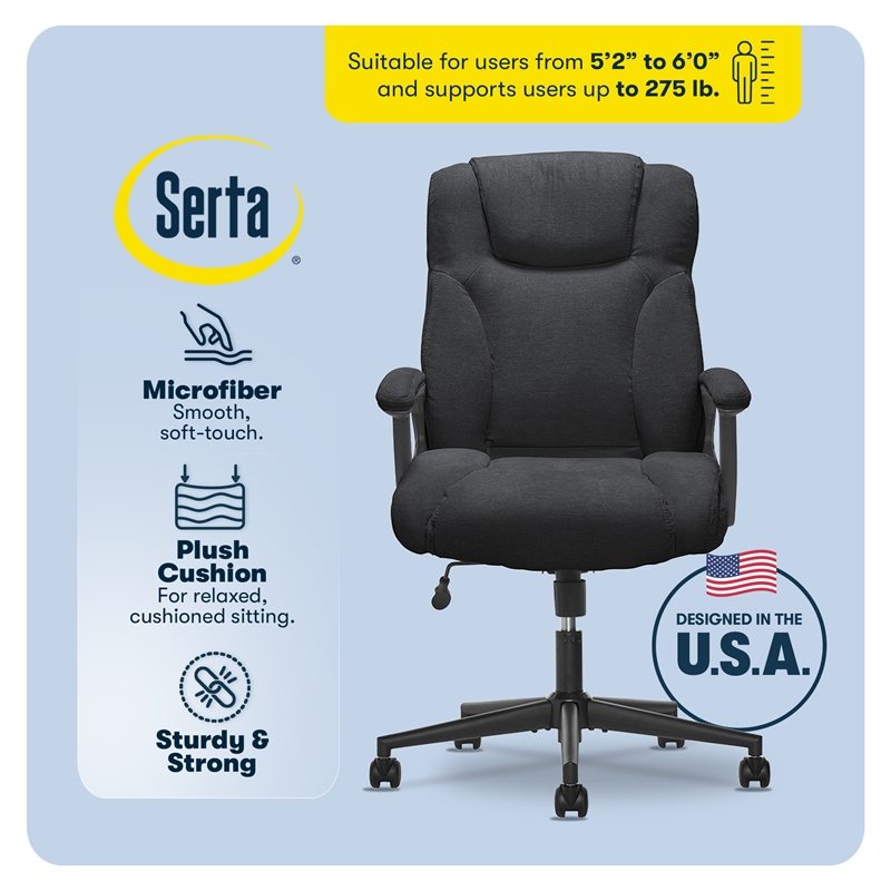 Serta Connor Office Chair Black Microfiber