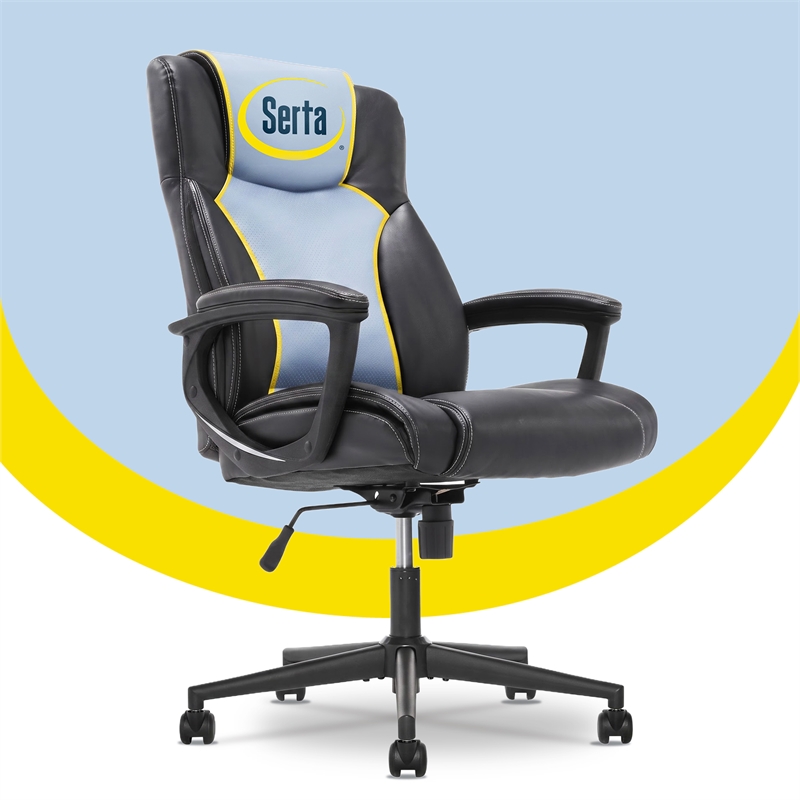 Serta Connor Office Chair Black Bonded Leather