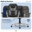 Serta Amplify Executive Office Chair Faux Leather and Mesh Gray