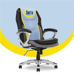 Serta Amplify Executive Office Chair Faux Leather and Mesh Gray