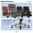 Serta Fairbanks Big and Tall Executive Office Chair Gray Bonded Leather