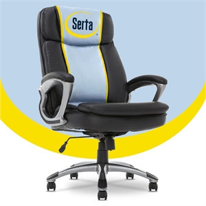 Serta Fairbanks Big and Tall Executive Office Chair Black Bonded Leather