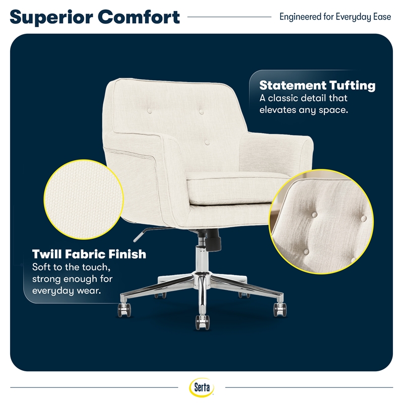 Serta Ashland Home Office Chair Ivory