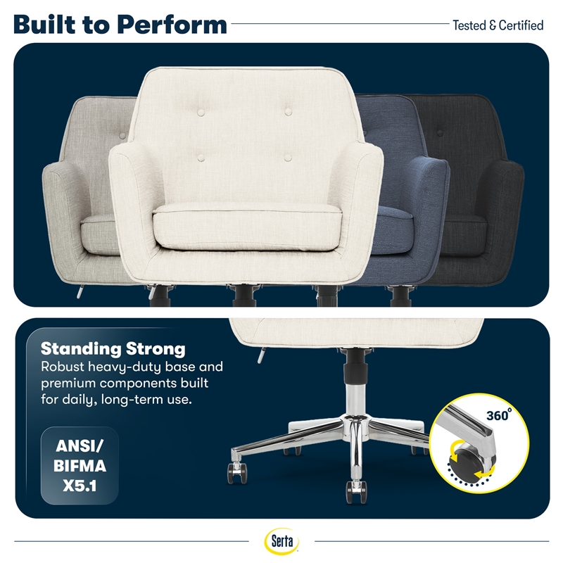 Serta Ashland Home Office Chair Ivory