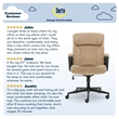 Serta Hannah Microfiber Office Chair with Headrest Pillow Plush Beige
