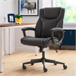 Serta Connor Modern Bonded Faux Leather Office Chair with Casters in Black