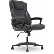 Serta Connor Modern Bonded Faux Leather Office Chair with Casters in Black