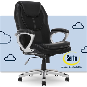 serta office chair in puresoft black faux leather