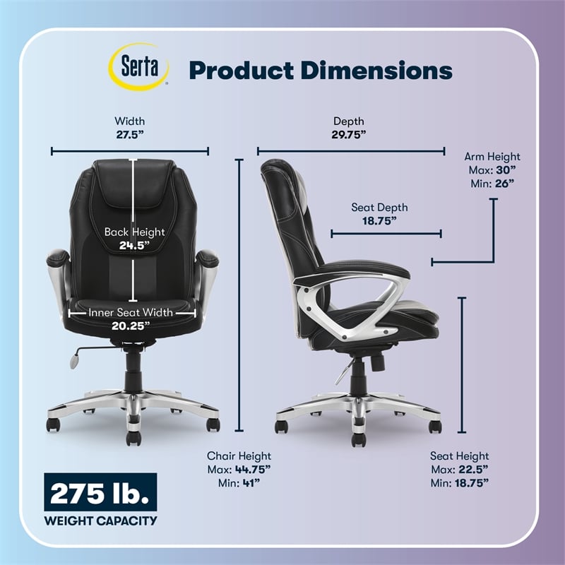 Serta Amplify Executive Office Chair Black