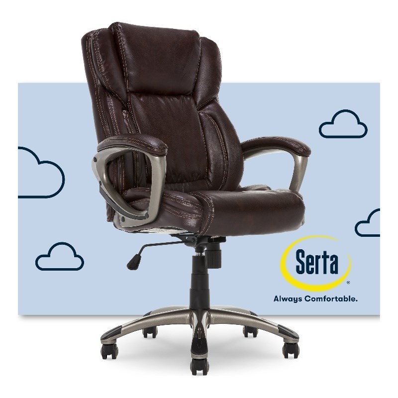 Serta Garret Ergonomic Executive Office Chair Bonded Leather Brown - Main Image