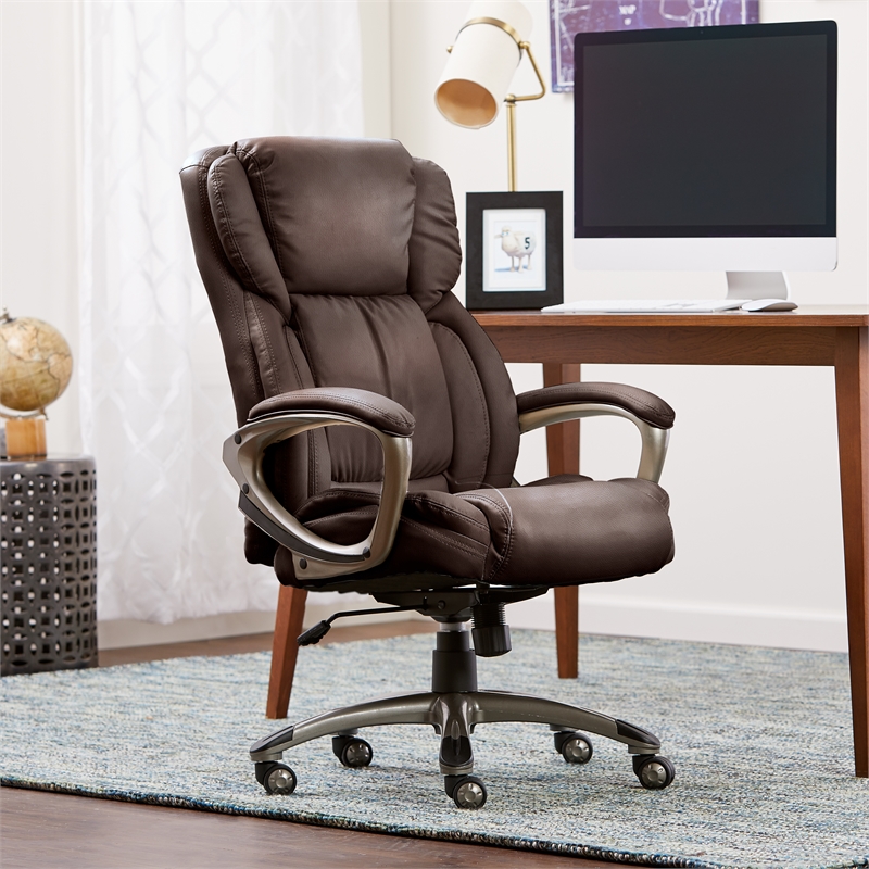 Serta Executive Office Chair in Brown Bonded Leather - 43520