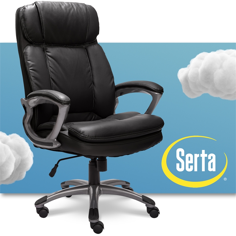 Serta Big And Tall Executive Office Chair Black Bonded Leather 43675   442162 15 L 