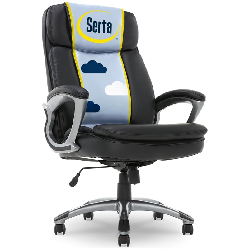 Serta Fairbanks Big and Tall Executive Office Chair Black Bonded Leather