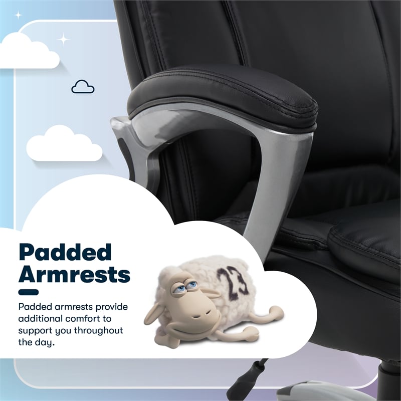 Serta Fairbanks Big and Tall Executive Office Chair Black Bonded Leather