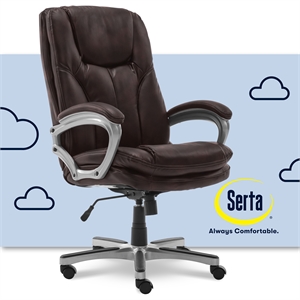 serta office chair in puresoft brown faux leather