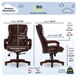 Serta Conway Big and Tall Executive Office Chair Chestnut Brown Bonded Leather