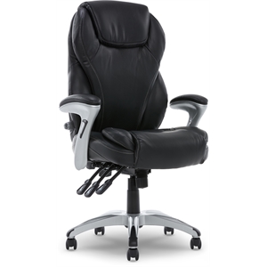 serta ergo-executive office chair in black bonded leather