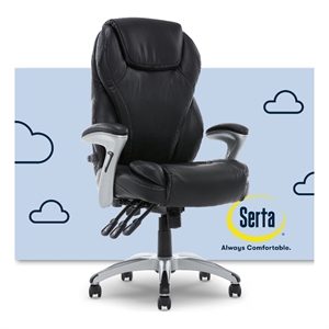 serta emery executive adjustable office chair black