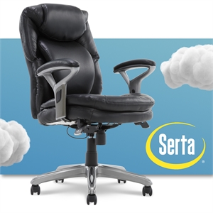 serta air office chair in black bonded leather