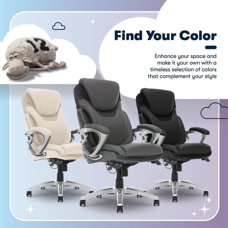 Serta Bryce Upholstered Bonded Faux Leather Office Chair in Gray