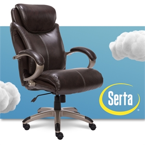 serta air executive office chair in brown bonded leather