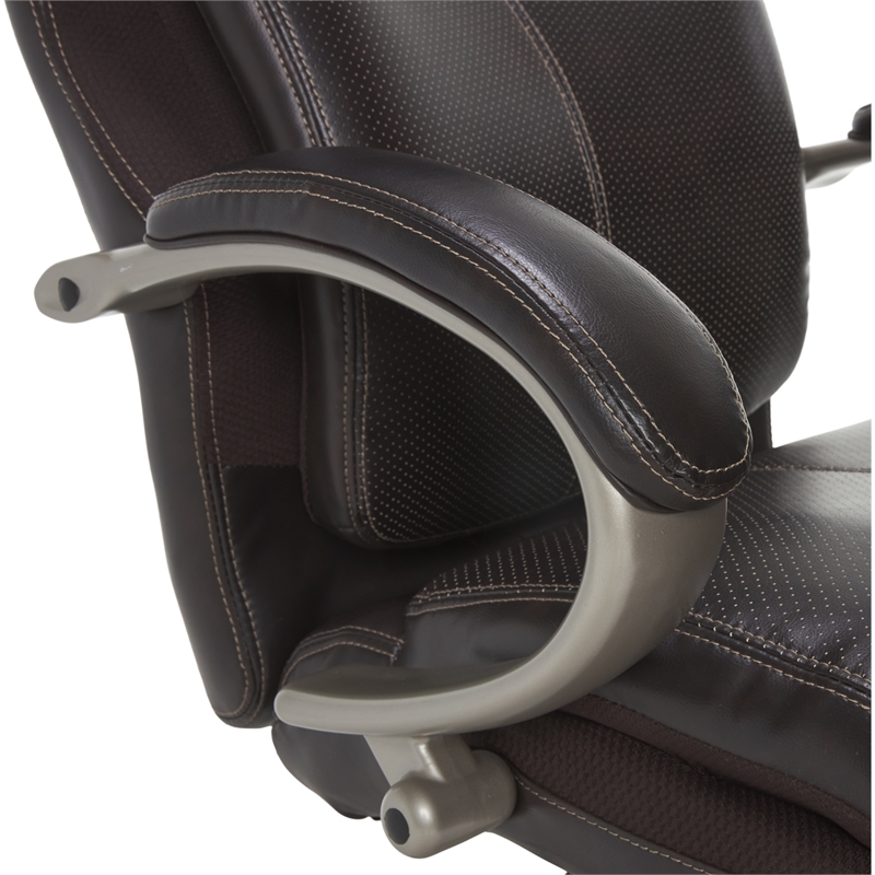 Serta Dayton Big and Tall Executive Office Chair with AIR Technology Brown Cymax Business