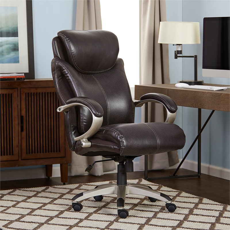 Serta AIR Executive Office Chair in Brown Bonded Leather - 43809