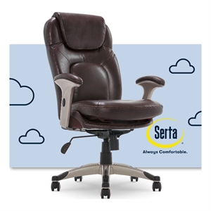 serta claremont executive office chair with back in motion technology brown