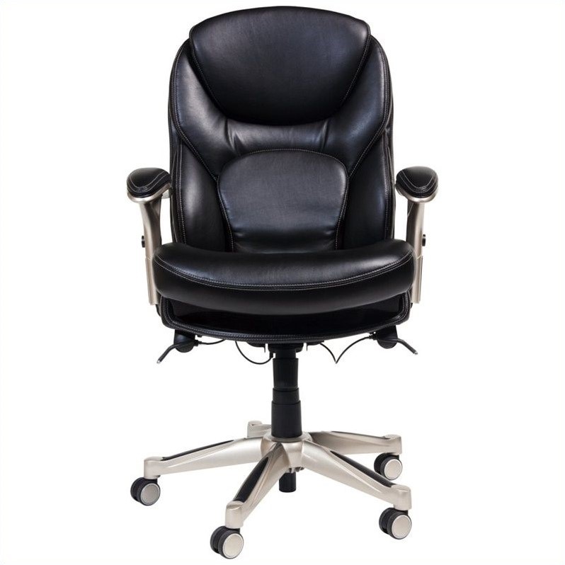 Serta Back in Motion Office Chair in Black Bonded Leather 44186