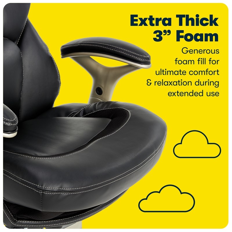Serta Claremont Back in Motion Office Chair in Black Bonded Leather