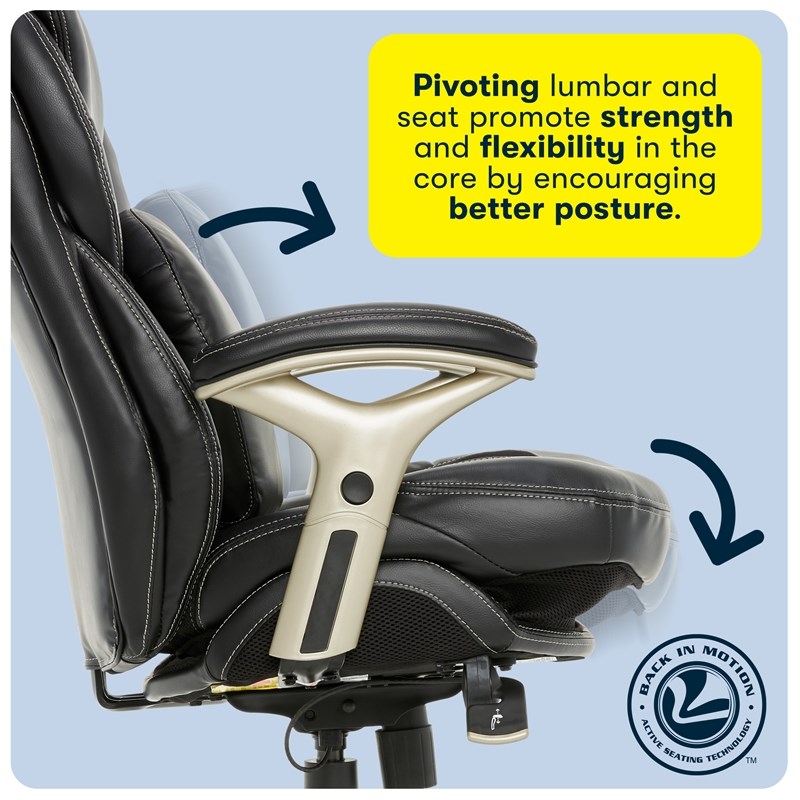 Serta Claremont Back in Motion Office Chair in Black Bonded Leather