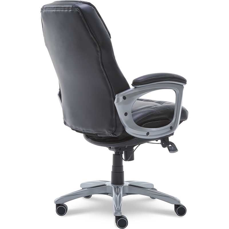 Serta Back in Motion Executive Office Chair in Black Bonded Leather