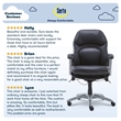 Serta Delvin Wellness by Design Executive Office Chair Bonded Leather Black
