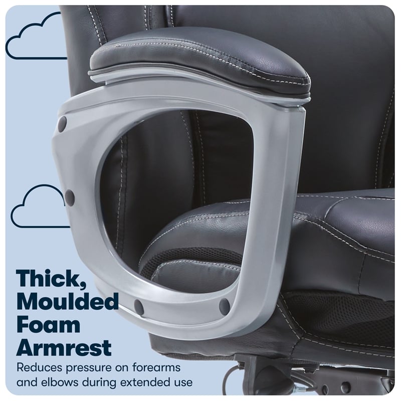 Serta Delvin Wellness by Design Executive Office Chair Bonded Leather Black